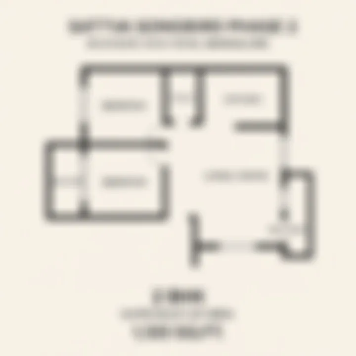 2 BHK floor plan of Sattva Songbird Phase 2